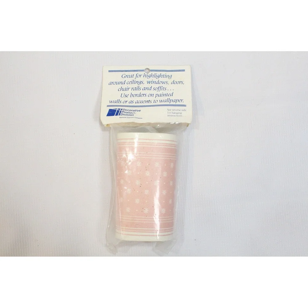 Vintage Pink Snowflake Wall Border Pre-Pasted 27 Ft National Gypsum 45742 54256
